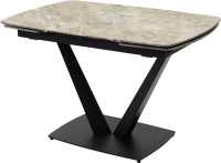 Обеденный стол M-City Alatri 120 Gloss / 614M04389 (Athens Brown Sintered Stone/Black) - 