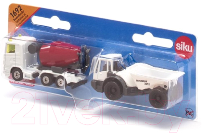 Изображение товара Набор игрушечной техники Siku Строительная техника - самосвал, бетономешалка / 1692