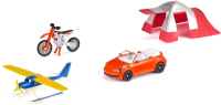 Набор игрушечной техники Siku Машина/мотоцикл/водный самолет/палатка / 6325 - 