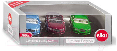 Набор игрушечных автомобилей Siku Bentley / 6291-2 (голубой, пурпурный, зеленый)