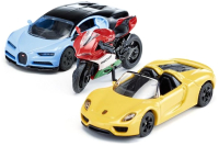 Набор игрушечных автомобилей Siku Спортивные машины и мотоцикл / 6313 - 