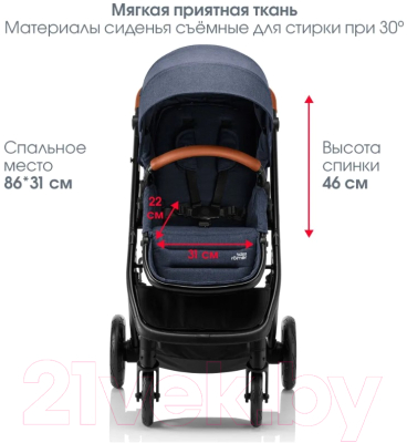 Детская универсальная коляска Britax Romer Strider-M 2 в 1 / ST36103 (Navy Ink)