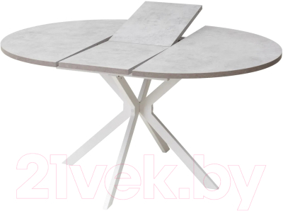 Обеденный стол M-City Вега D110 / 464M04501 (бетон чикаго светло-серый/белый)