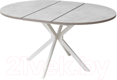 Обеденный стол M-City Вега D110 / 464M04501 (бетон чикаго светло-серый/белый)