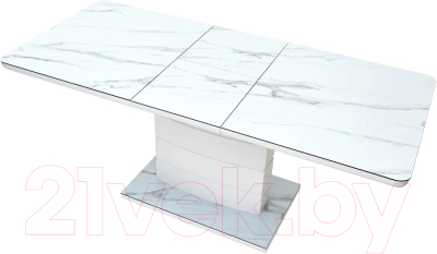 Обеденный стол M-City Alta 140 / DT2000140GRWHTWHT (Grey-White Marble/White)