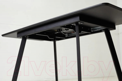 Обеденный стол M-City Аруба 140 / 480M04386 (черный мрамор/черный)