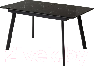 Обеденный стол M-City Аруба 140 / 480M04386 (черный мрамор/черный)