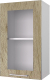 Миниатюра изображения товара Шкаф навесной для кухни Горизонт Мебель Оптима 40 с витриной (рустик натуральный)