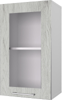 Шкаф навесной для кухни Горизонт Мебель Оптима 40 с витриной (рустик серый) - 