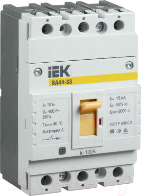 Выключатель автоматический IEK ВА 44-33 3P 100A 15kA / SVA4410-3-0100