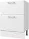 Миниатюра изображения товара Шкаф-стол кухонный Горизонт Мебель Оптима 60 2 ящика (белый эмалит)