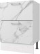 Миниатюра изображения товара Шкаф-стол кухонный Горизонт Мебель Оптима 60 2 ящика (мрамор арктик)