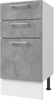 Шкаф-стол кухонный Горизонт Мебель Оптима 40 3 ящика (бетон грей) - 