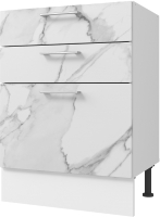 Шкаф-стол кухонный Горизонт Мебель Оптима 60 3 ящика (мрамор арктик) - 
