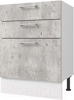 Шкаф-стол кухонный Горизонт Мебель Оптима 80 3 ящика (бетон лайт)