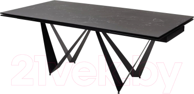 Обеденный стол M-City Rieti 200 Nero KL-116 / 614M04297 (черный мрамор матовый/керамика/черный)