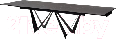 Обеденный стол M-City Rieti 200 Nero KL-116 / 614M04297 (черный мрамор матовый/керамика/черный)