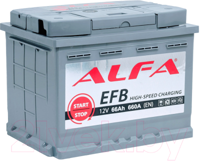 Автомобильный аккумулятор ALFA battery EFB 66 R (66 А/ч)