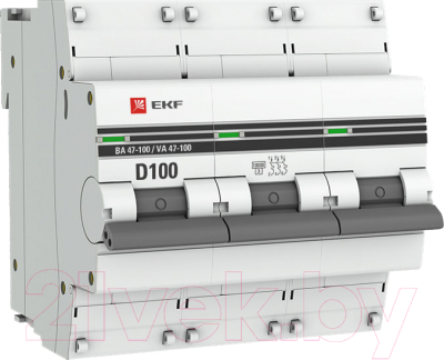 Выключатель автоматический EKF PROxima ВА 47-100 3P 100A (D) 10kA / mcb47100-3-100D-pro