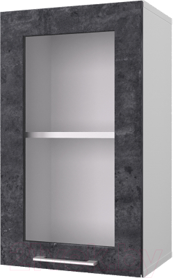 Шкаф навесной для кухни Горизонт Мебель Оптима 40 с витриной (камень арья)