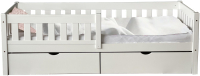 Кровать-тахта детская EcoWood Гретта 80х160 с ящиком / ECO.001.00012.80-160.W (белый) - 