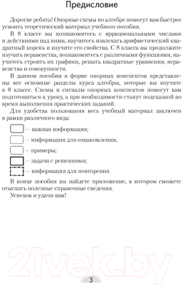 Учебное пособие Аверсэв Алгебра. 8 класс. Опорные конспекты (Мещерякова А.А.)