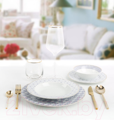 Набор столовой посуды Arya Elegant Aqua / 8680943214454 (белый)