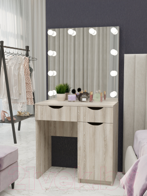Туалетный столик с зеркалом Мир Мебели С подсветкой 22 ZS