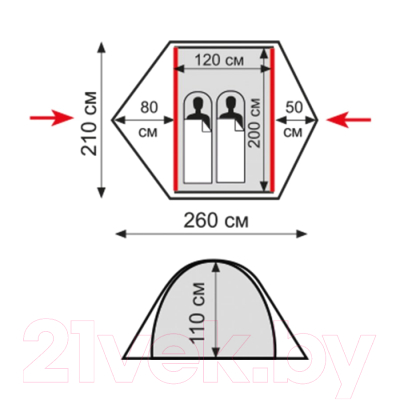 Палатка Tramp Ranger 2 V2 2022 / TRT-099