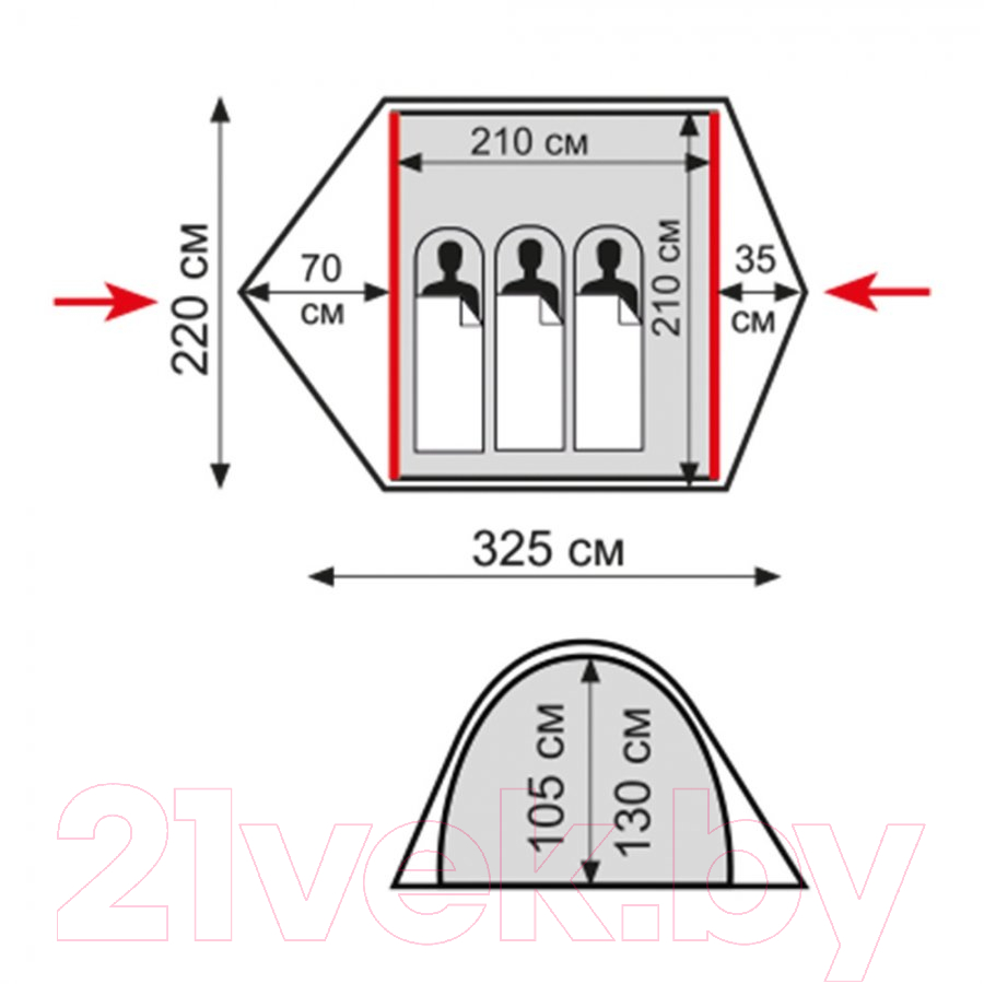 Палатка Tramp Quick 3 V2 2022 / TRT-097
