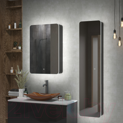 Шкаф с зеркалом для ванной Континент Eltoro Black Led 56x86 R