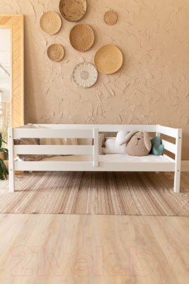 Кровать-тахта детская EcoWood Марта 80x160 / ECO.001.00007.80-160.W (белый)