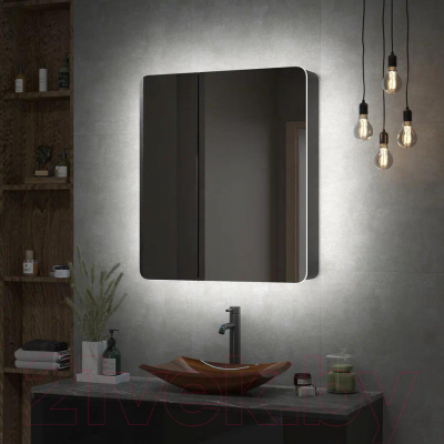 Шкаф с зеркалом для ванной Континент Eltoro Black Led 76x85