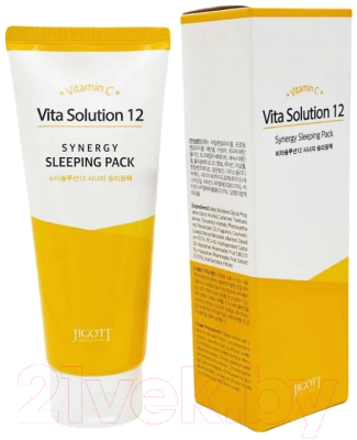 Маска для лица кремовая Jigott Vita Solution 12 Synergy Sleeping Pack (180мл)
