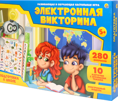 Настольная игра РЫЖИЙ КОТ Электронная викторина Подготовка к Школе / ИН-7290