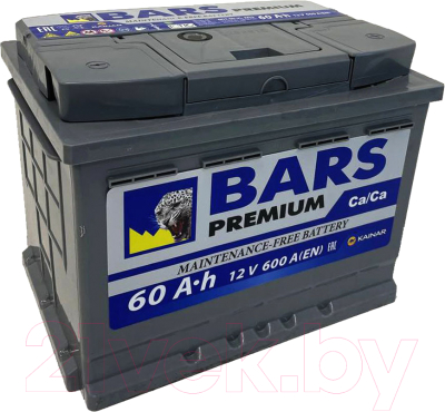 Автомобильный аккумулятор BARS Premium 60 R / 060 231 07 0 L (60 А/ч)