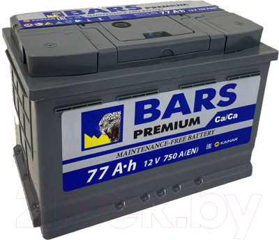 Автомобильный аккумулятор BARS Premium 77 R / 077 231 09 0 L (77 А/ч)