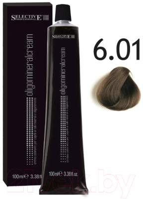 Крем-краска для волос Selective Professional Oligomineral Cream 6.01 / 86601  (100мл, темный блондин пепельный )