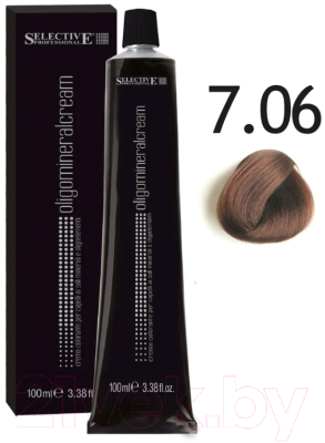 Крем-краска для волос Selective Professional Oligomineral Cream 7.06 / 86706 (100мл, блондин жженый сахар )