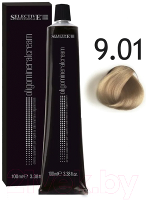 Крем-краска для волос Selective Professional Oligomineral Cream 9.01 / 86901  (100мл, очень светлый блондин пепельный )