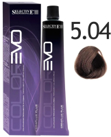 Крем-краска для волос Selective Professional Colorevo 5.04 / 84504 (100мл, светло-каштановый эбеновое дерево) - 