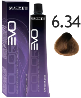 Крем-краска для волос Selective Professional Colorevo 6.34 / 84634 (100мл, темный блондин золотисто-медный) - 