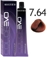 Крем-краска для волос Selective Professional Colorevo 7.64 / 84764 (100мл, блондин медный красный) - 
