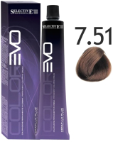 Крем-краска для волос Selective Professional Colorevo 7.51 / 84751 (100мл, блондин грецкий орех) - 