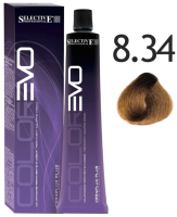 Крем-краска для волос Selective Professional Colorevo 8.34 / 84834 (100мл, светлый блондин золотисто-медный ) - 