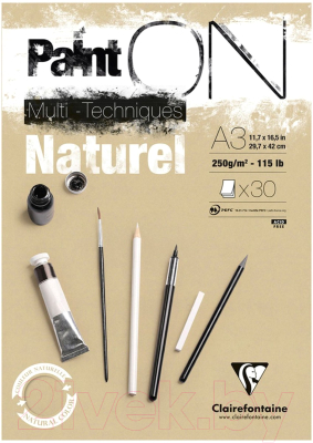 Скетчбук Clairefontaine Paint'On Nature / 96541C (30л)