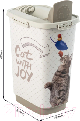 Емкость для хранения корма Rotho Cody Cat with Joy / 4001910534 (белый)
