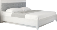 Двуспальная кровать Лером Мелисса КР-1074-СЯ-В 180x200 (снежный ясень/велюр) - 