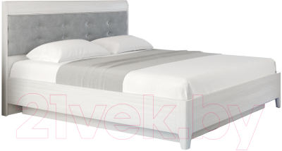 Двуспальная кровать Лером Мелисса КР-1074-СЯ-В 180x200 (снежный ясень/велюр)