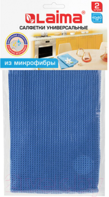Набор салфеток хозяйственных Laima Вафельная универсальная / 607580 (2шт, голубой)